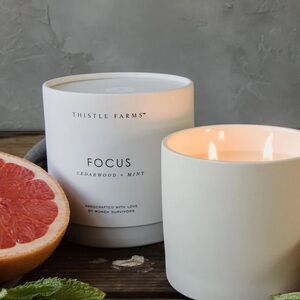 Thistle Farms Focus Candle, Mint and Citrus Essential Oil Blend